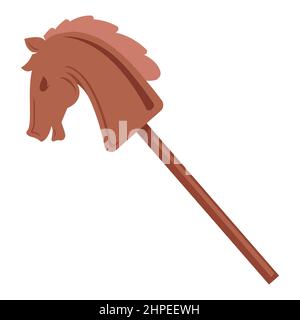cheval à bascule en bois pour un enfant. illustration vectorielle plate Illustration de Vecteur