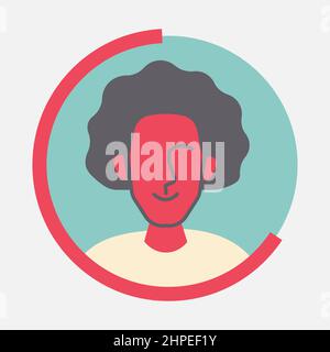 Avatar de style plat pour une interface minimaliste Illustration de Vecteur
