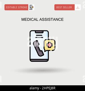 Icône de vecteur simple d'assistance médicale. Illustration de Vecteur
