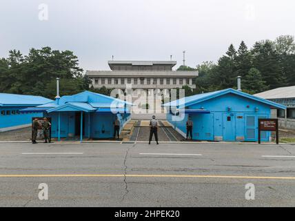 Panmunjom, Corée du Sud - 28 juillet 2020 : zone démilitarisée ou zone démilitarisée entre les deux pays coréens. Traversant la péninsule coréenne près de la 3 Banque D'Images