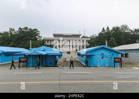 Panmunjom, Corée du Sud - 28 juillet 2020 : zone démilitarisée ou zone démilitarisée entre les deux pays coréens. Traversant la péninsule coréenne près de la 3 Banque D'Images