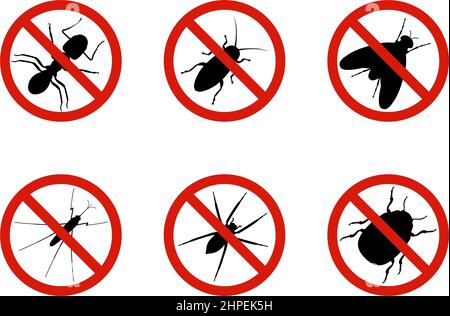 Stop insectes signes, illustration vectorielle Illustration de Vecteur