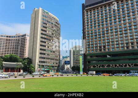 Séoul, Corée du Sud - 24 juillet 2021 : hôtel de ville de Séoul. Bâtiment gouvernemental pour le Gouvernement métropolitain de Séoul en Corée du Sud, en charge de l'a Banque D'Images