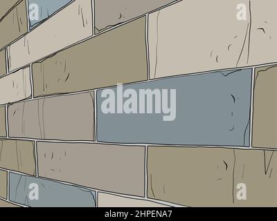 fond de mur, blocs briques, couleur grise. Prison. Vue latérale Illustration de Vecteur