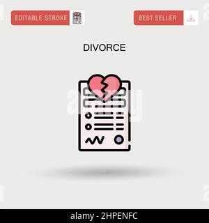 Icône de vecteur simple de divorce. Illustration de Vecteur