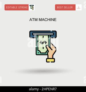 Icône de vecteur simple de la machine ATM. Illustration de Vecteur