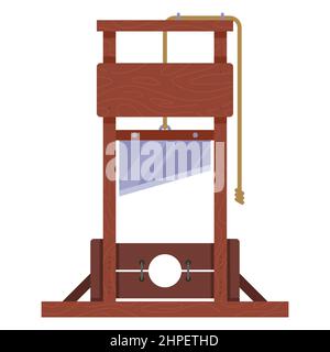 guillotine en bois pour l'exécution d'une personne. illustration vectorielle plate Illustration de Vecteur