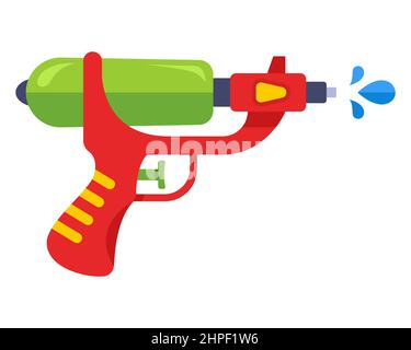 pistolet à eau pour les enfants. illustration vectorielle plate. Illustration de Vecteur