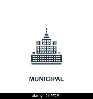 Icône municipale. Icône monochrome simple pour les modèles, la conception Web et les infographies Illustration de Vecteur