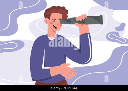 Homme à la recherche de quelque chose Illustration de Vecteur