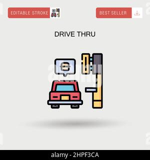 Icône de vecteur simple du drive-in. Illustration de Vecteur