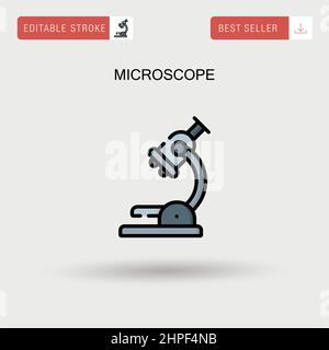 Icône de vecteur simple du microscope. Illustration de Vecteur