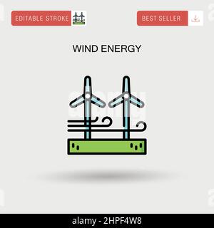 Icône de vecteur simple d'énergie éolienne. Illustration de Vecteur