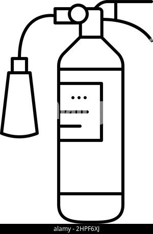 illustration vectorielle de l'icône de la ligne d'extincteur à plat Illustration de Vecteur