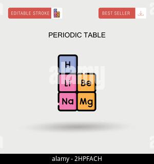 Icône de vecteur simple de table périodique. Illustration de Vecteur