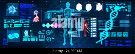 Examen de santé avec interface HUD Illustration de Vecteur