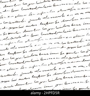 Texte abstrait manuscrit motif transparent, fond de script monochrome vectoriel, illustration dessinée à la main Illustration de Vecteur