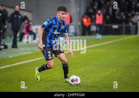 Copenhague, Danemark. 20th févr. 2022. Nicholas Mickelson (2) d'Odense Boldklub vu lors du match Superliga de 3F entre le FC Copenhague et Odense Boldklub à Parken à Copenhague. (Crédit photo : Gonzales photo/Alamy Live News Banque D'Images