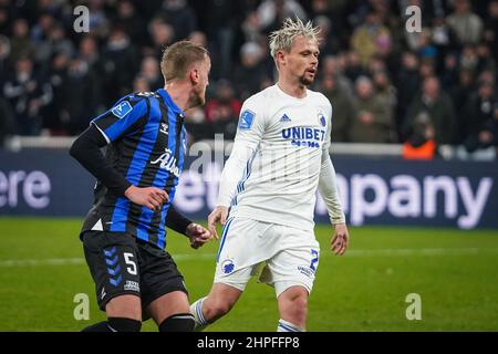 Copenhague, Danemark. 20th févr. 2022. Peter Ankersen (22) du FC Copenhague vu lors du match Superliga de 3F entre le FC Copenhague et Odense Boldklub à Parken à Copenhague. (Crédit photo : Gonzales photo/Alamy Live News Banque D'Images