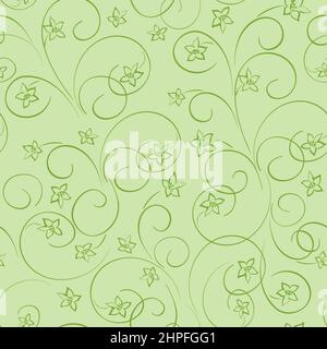 fond floral vert clair - motif vectoriel sans couture avec fleurs Illustration de Vecteur