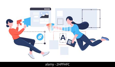 Deux femmes au travail Illustration de Vecteur