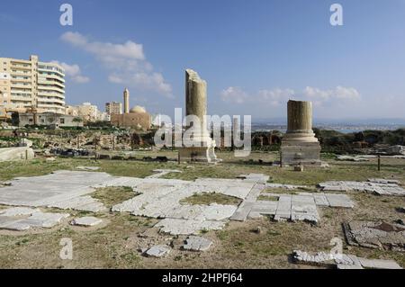 Tyr, Liban. 20th févr. 2022. Vue sur le site archéologique romain de Tyr, Liban, 20 février 2022. Tyr (appelé même pour) est la quatrième ville du Liban, après Beyrouth, Tripoli et Saida, et la capitale du district de Tyr dans le gouvernorat sud contrôlé par le Hezbollah. (Photo d'Elisa Gestri/Sipa USA) crédit: SIPA USA/Alay Live News Banque D'Images