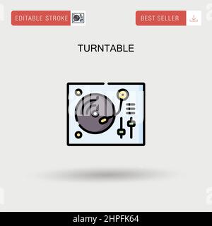 Icône de vecteur simple de plateau tournant. Illustration de Vecteur