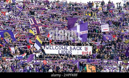 Florence, Italie. 20th févr. 2022. Les supporters de Fiorentina pendant le football Serie A match, Stadio Artemio Franchi, Fiorentina v Atalanta, 20 février 2022 (photo d'AllShotLive/Sipa USA) Credit: SIPA USA/Alay Live News Banque D'Images