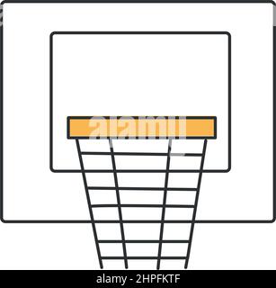 Icône élégante de basket-ball à lignes fines sur fond blanc - illustration Vector Illustration de Vecteur