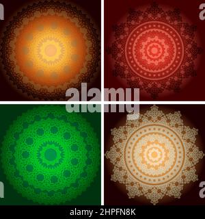 ornements lumineux sur les arrière-plans avec dégradé - ensemble vectoriel Illustration de Vecteur