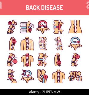 Jeu d'icônes de la ligne des maladies dores. Elément vectoriel isolé. Pictogrammes de contour pour la page Web, l'application mobile, la promotion. Contour modifiable. Illustration de Vecteur