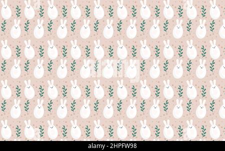 Œufs de Pâques mignons et oreilles de lapin. Motif sans couture Illustration de Vecteur