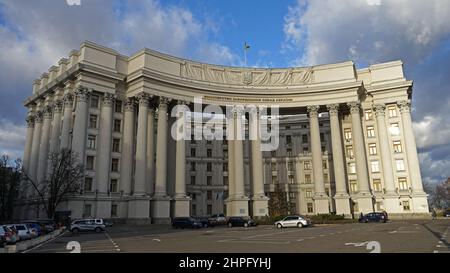 Kiev, Ukraine - novembre 20 2021: Ministère des Affaires étrangères de l'Ukraine bâtiment avec belle architecture Banque D'Images