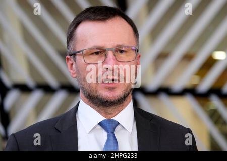 Zdenek NEKULA, ministre de l'Agriculture de la Tchéquie, arrive au Conseil Agriculture et pêche de Bruxelles, Belgique. 21st févr. 2022. Crédit: ALEXANDROS MICHAILIDIS/Alamy Live News Banque D'Images