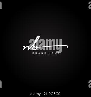 Lettre initiale logo NB, logo Signature dessiné à la main - modèle de logo Vector pour les noms d'entreprise initiales en style Signature Illustration de Vecteur