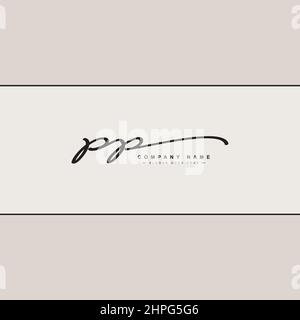 Lettre initiale logo PP, logo de signature manuscrite - modèle de logo vectoriel pour les initiales de nom d'entreprise en style de signature Illustration de Vecteur