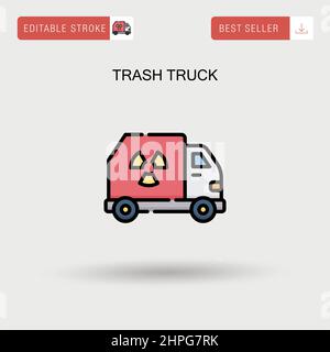 Icône de vecteur simple de chariot de déchets. Illustration de Vecteur