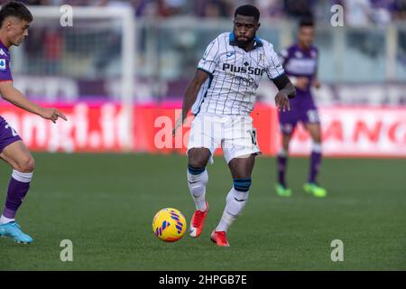 Florence, Italie. 20 février 2022, Jeremie Boga (Atalanta) ; 20 février 2022 - football : championnat italien 2021 2022 ; 26Day ; match entre Fiorentina 1-0 Atalanta au stade Artemio Franchi ; Firenze, Italie ; ; ; ( photo par aicfoto)(ITALIE) [0855] Banque D'Images