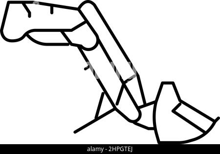 illustration vectorielle de l'icône de la ligne d'outils de l'exploitation du chargeur frontal Illustration de Vecteur