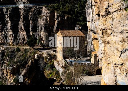 Sant Miquel del Fai, un monastère de 11th ans situé dans les montagnes Cingles del Berti, près de Barcelone. Il a été un Bien de interés site culturel péché Banque D'Images