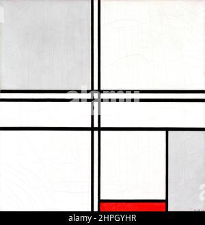 Composition (n° 1) Rouge-gris par Piet Mondrian (Mondriaan) (1872-1944), huile sur toile, 1935 Banque D'Images