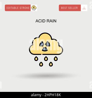 Icône vecteur simple de pluie acide. Illustration de Vecteur