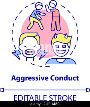 Icône de concept de conduite agressive Illustration de Vecteur