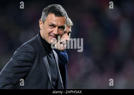 Salerno, Italie. 19th févr. 2022. Paolo Maldini de l'AC Milan lors de la série Un match entre l'US Salerntana 1919 et l'AC Milan au Stadio Arechi, Salerno, Italie, le 19 février 2022. Credit: Giuseppe Maffia/Alay Live News Banque D'Images