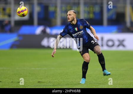 Milan, Italie, 20th février 2022. Federico DiMarco du FC Internazionale pendant le match de la série A à Giuseppe Meazza, Milan. Le crédit photo devrait se lire: Jonathan Moscrop / Sportimage Banque D'Images