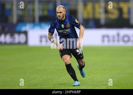 Milan, Italie, 20th février 2022. Federico DiMarco du FC Internazionale pendant le match de la série A à Giuseppe Meazza, Milan. Le crédit photo devrait se lire: Jonathan Moscrop / Sportimage Banque D'Images