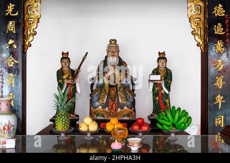 Singapour - 13 septembre 2019 : Thian Hock Keng, le plus ancien temple bouddhiste du peuple Hokkien dans le pays construit pour adorer Mazu, une déesse de la mer chinoise Banque D'Images