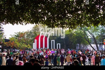 Journée internationale de la langue maternelle photos exclusives 2022. Cette image a été prise par moi le 21 février 2022, à Dhaka, Bangladesh, Asie du Sud Banque D'Images