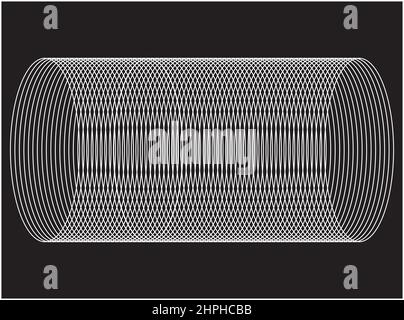 Graphique montrant un objet en forme de ressort. Graphique vectoriel d'un objet en forme de ressort créé par la transformation de cercles. Illustration de Vecteur