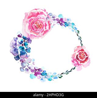Aquarelle floral frame. Vector illustration Illustration de Vecteur